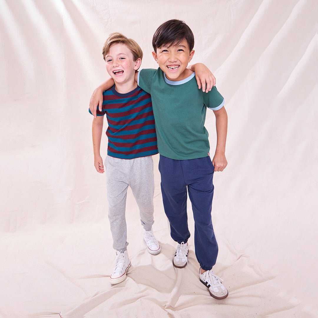 Adventure T-Shirt - Teal and Burgundy Stripe