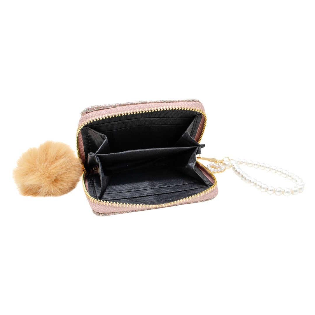 Quilted Pearl Strap Wallet - Rainbow