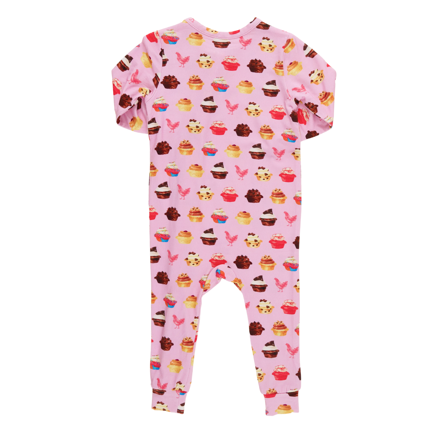 Baby Bamboo Romper - Pink Cupcakes