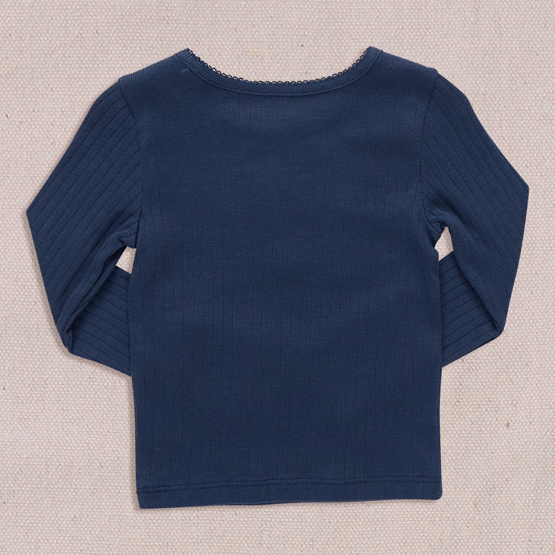 Seesaw Long Sleeve Rib T-shirt - Navy