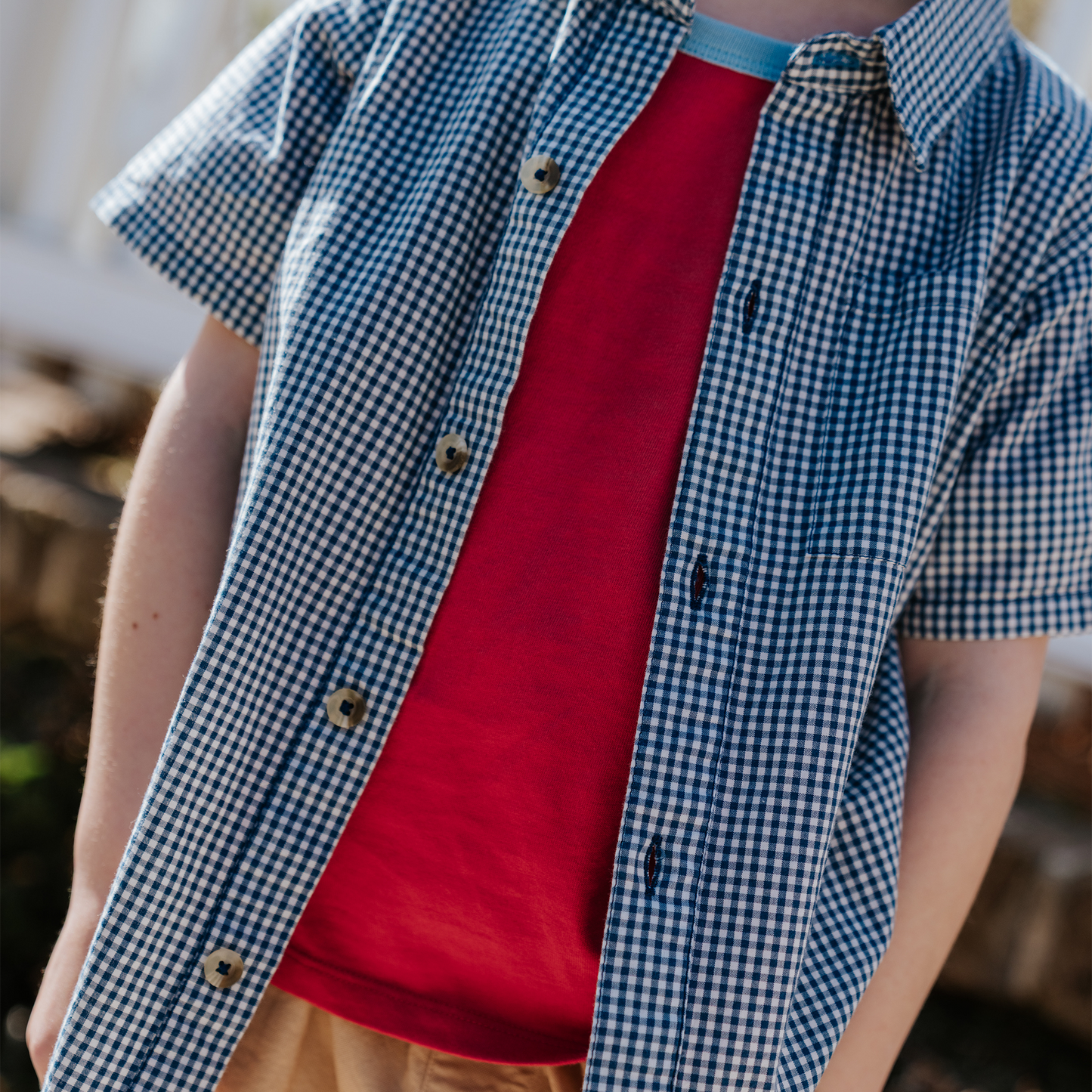 Boys Jack Shirt - Navy Gingham