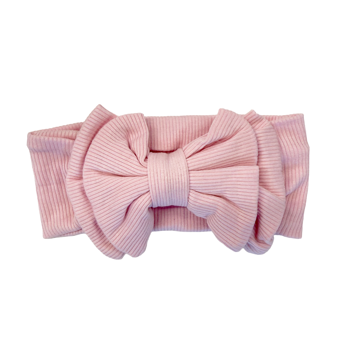 Cotton Jersey Rib Bow Band: Pink