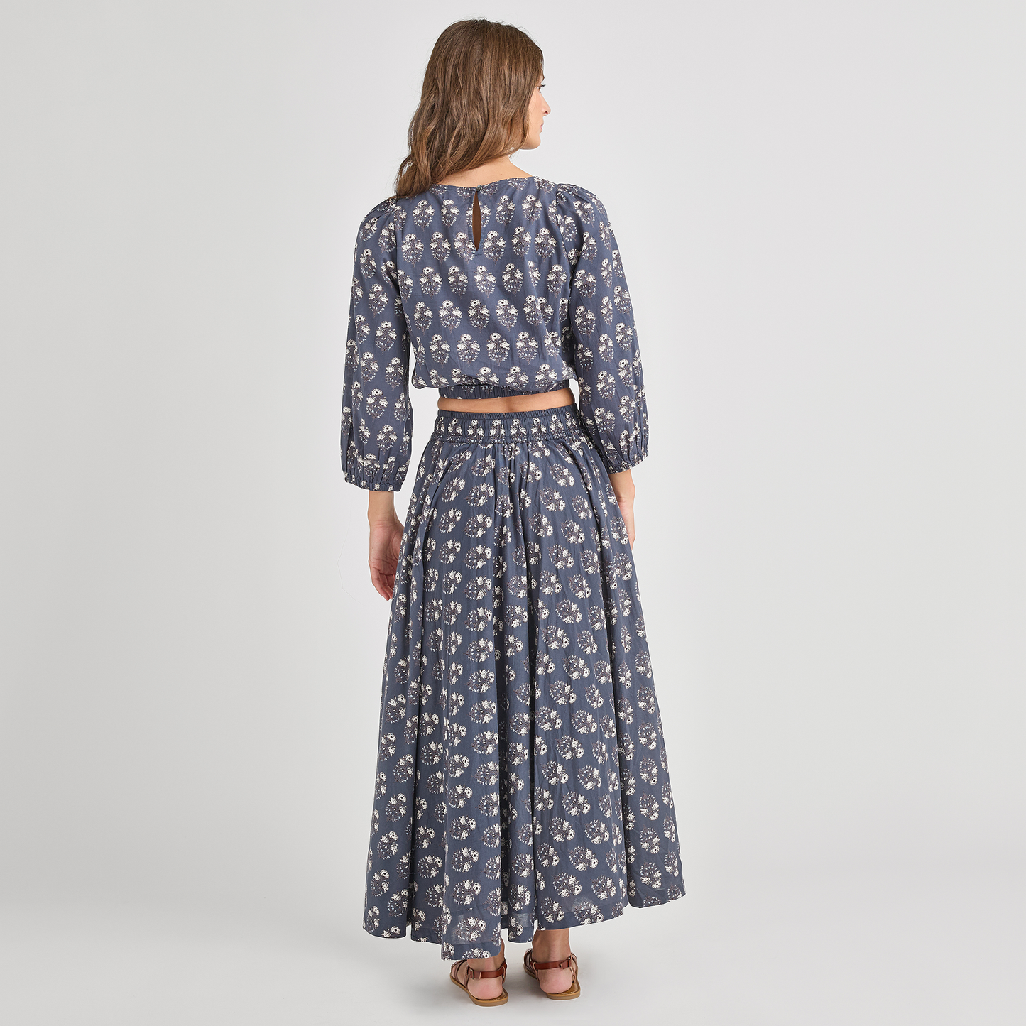 Womens Sunita Top - Navy Strawflower