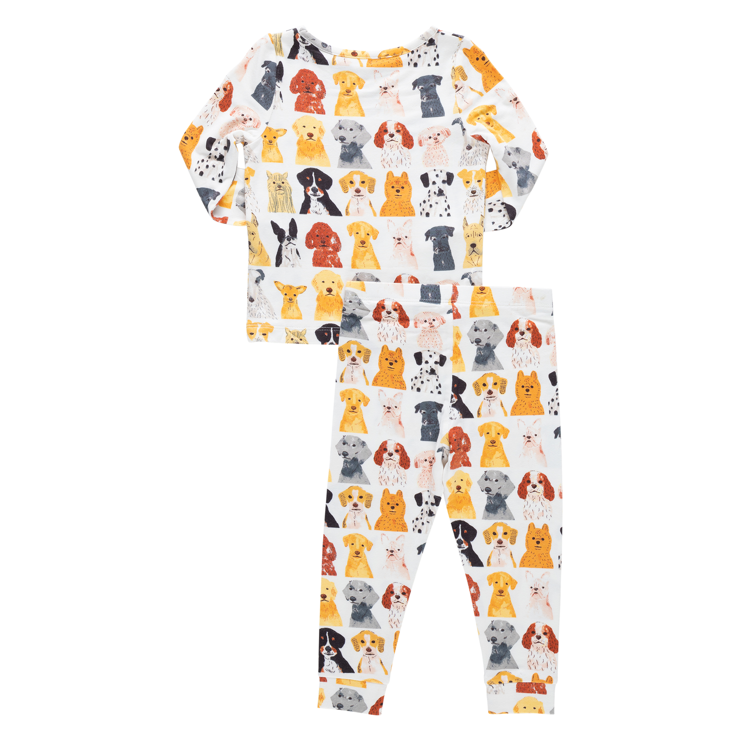 Kids Bamboo PJ Set - Small Watercolor Dogs