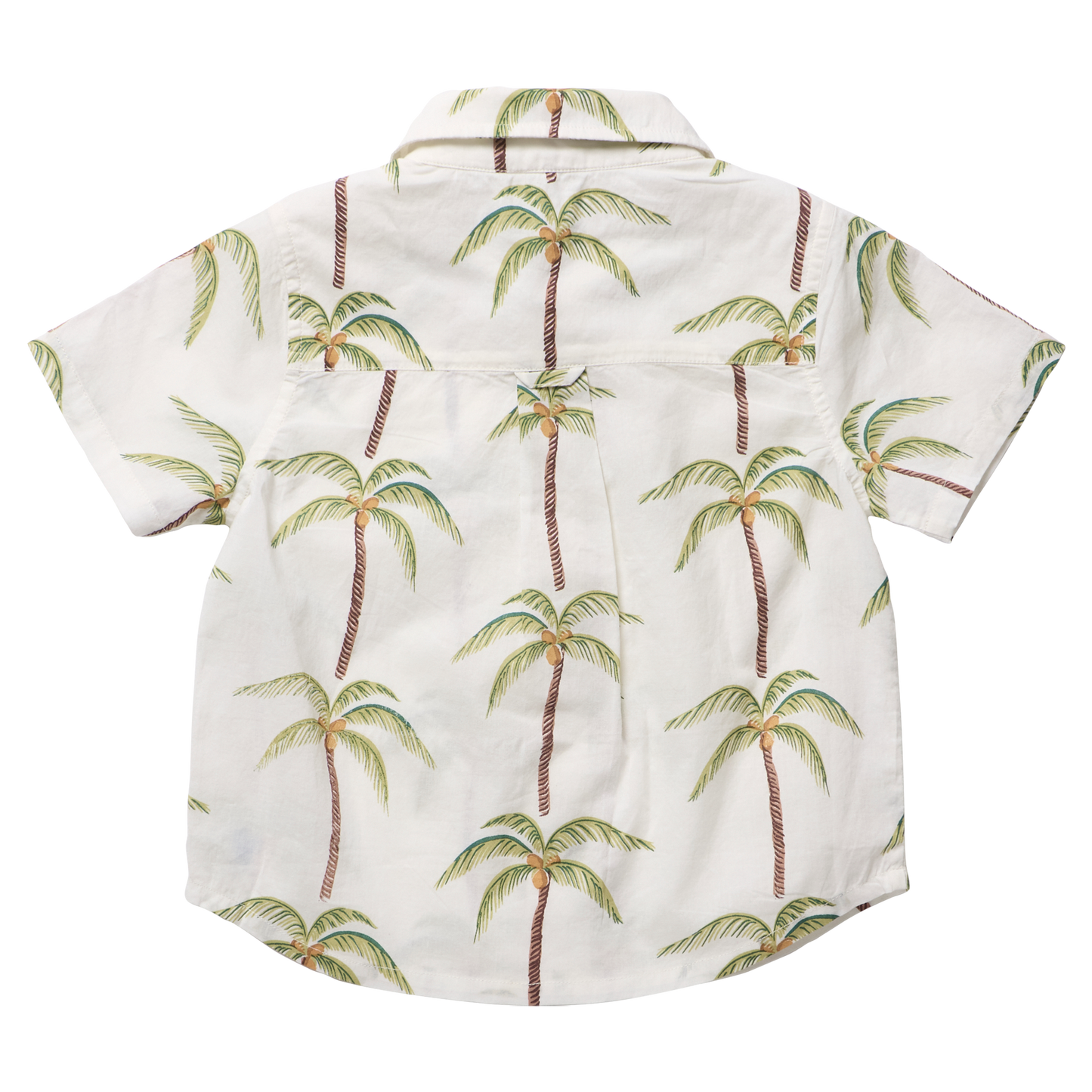 Boys Jack Shirt - Cream Palm Trees