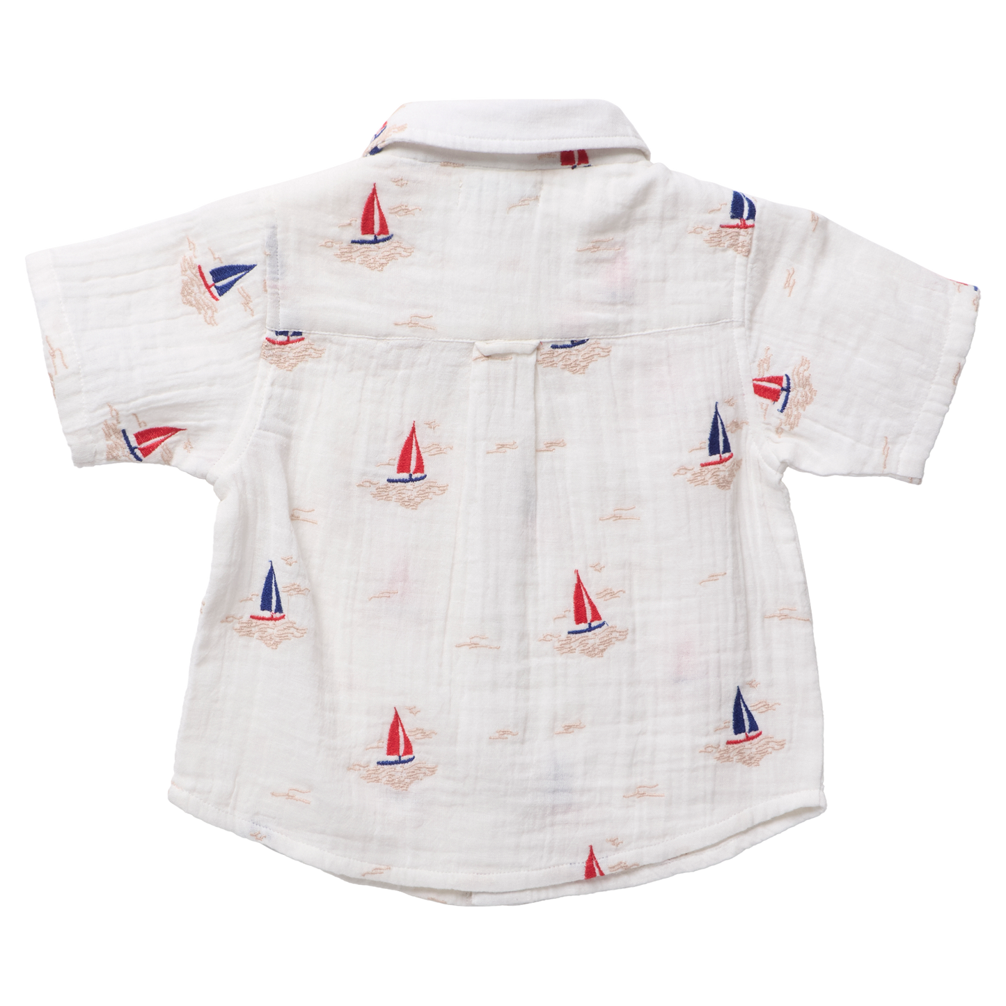 Boys Jack Shirt - Sailboat Embroidery