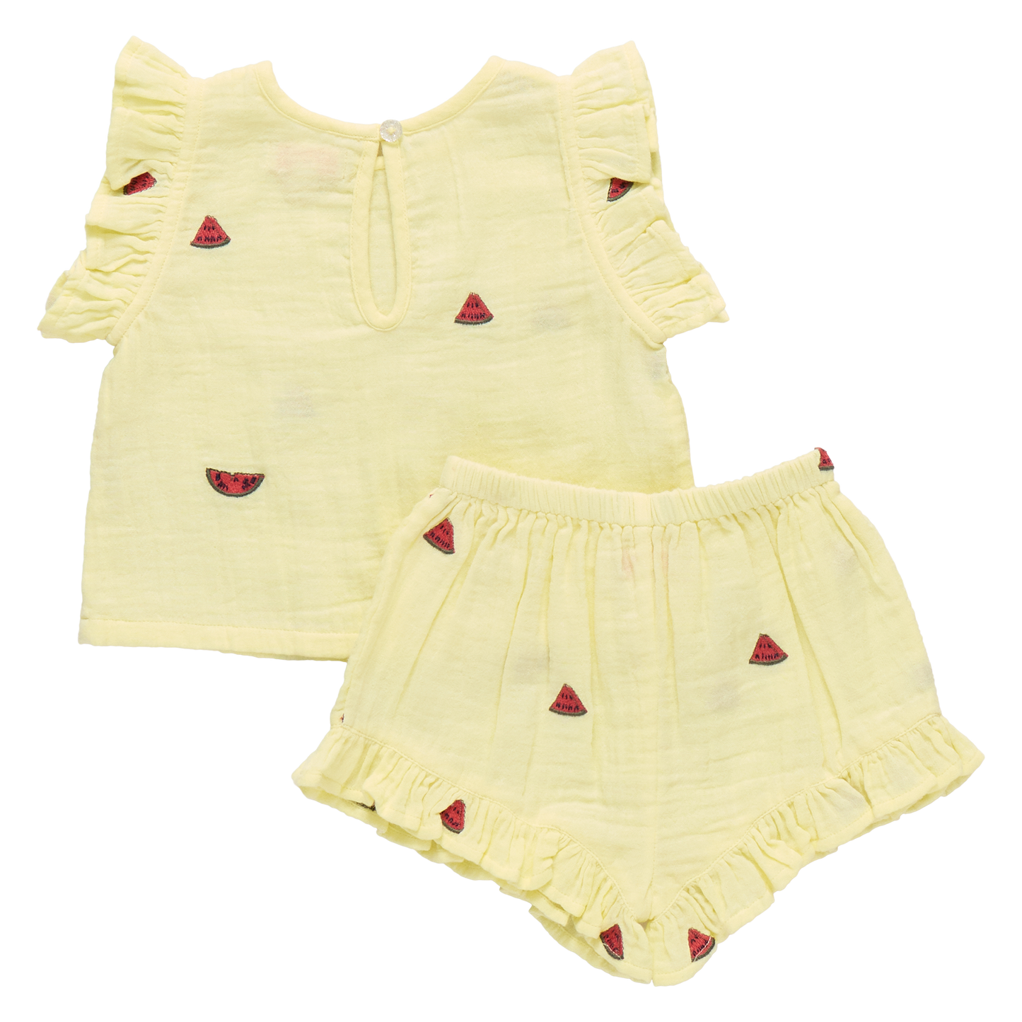 Girls Roey 2-PC Set - Watermelon Embroidery