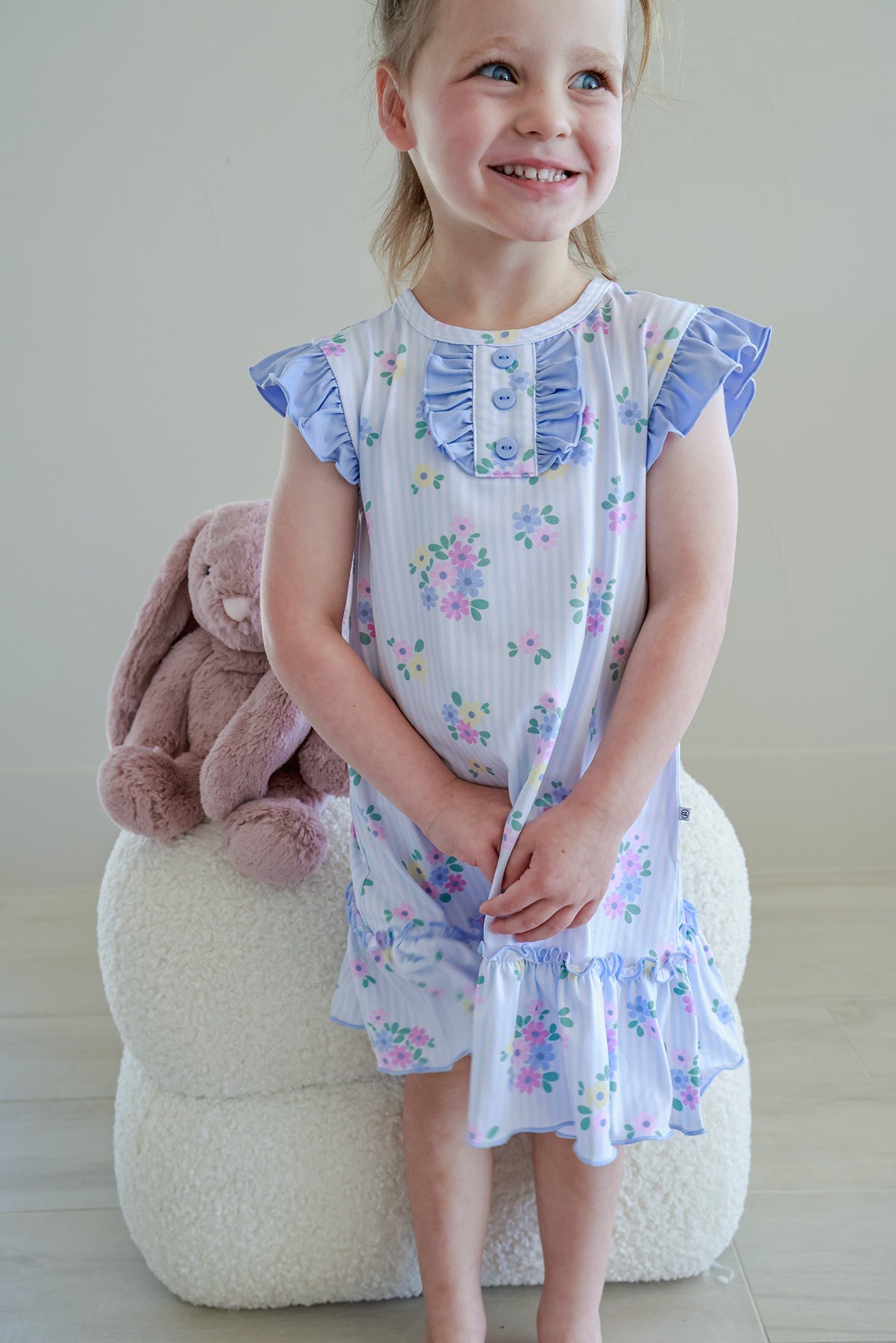 Girls' Flutter Sleeve Nightgown | Heirloom Posies