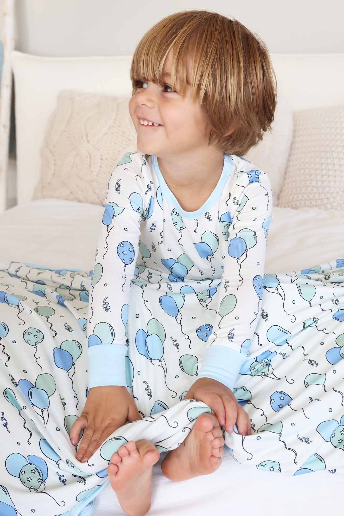 Party Time Double Sided Bamboo Blanket | Blue
