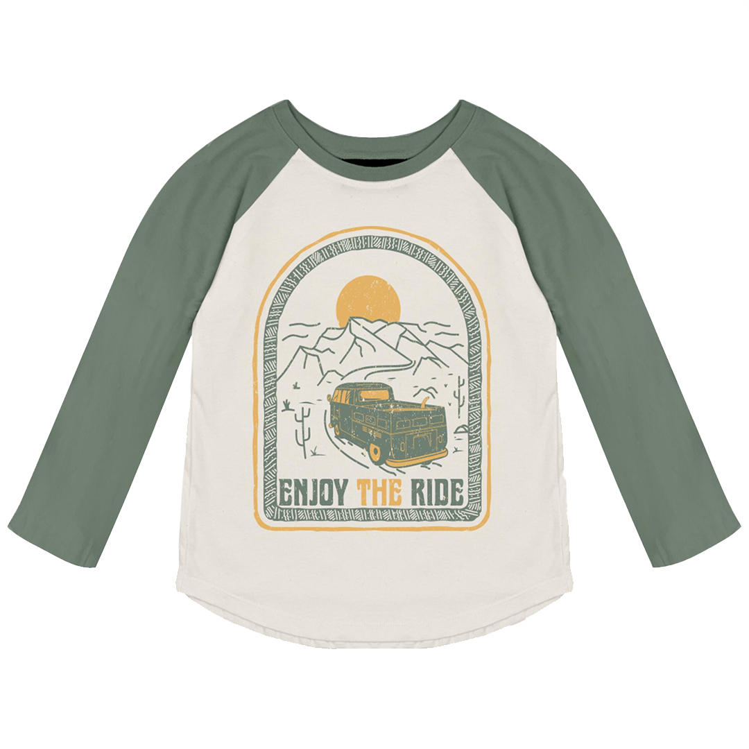 Enjoy The Ride Raglan Tee - Forest