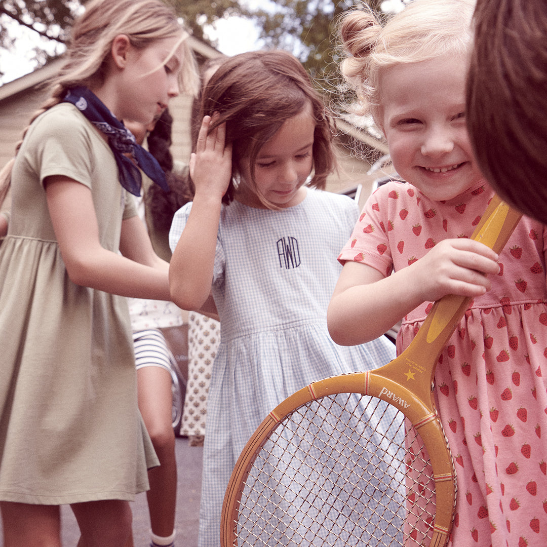 Girls Breyton Dress - Light Blue Gingham