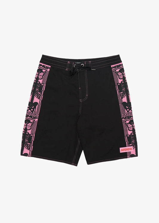 AFENDS Mens Boned - Surf Related V2 Boardshorts 20" - Black