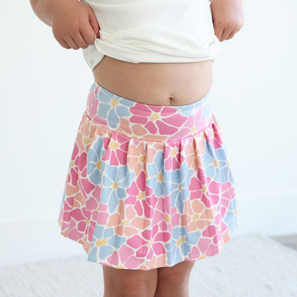 Kids CloudActive™ Athletic Pleated Skirt | Power Flowers