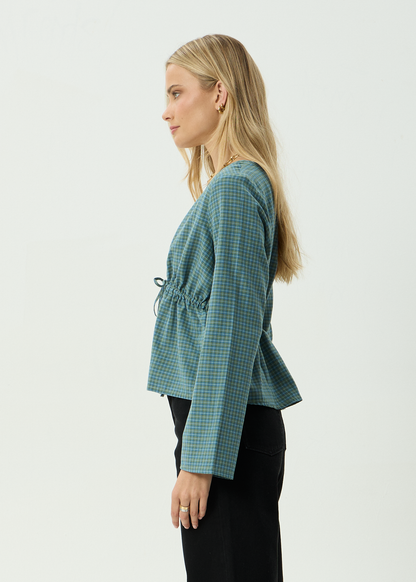 AFENDS Womens Voyager - Tie Top - Deep Olive Voyager