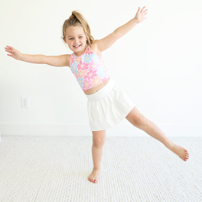 Kids CloudActive™ Athletic Pleated Skirt | White