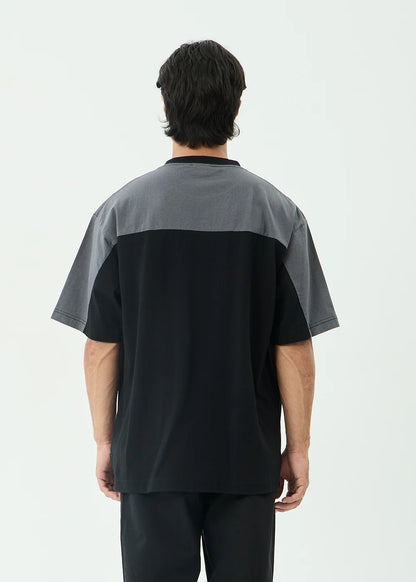 AFENDS Mens Contingent - Boxy Vintage Tee - Black