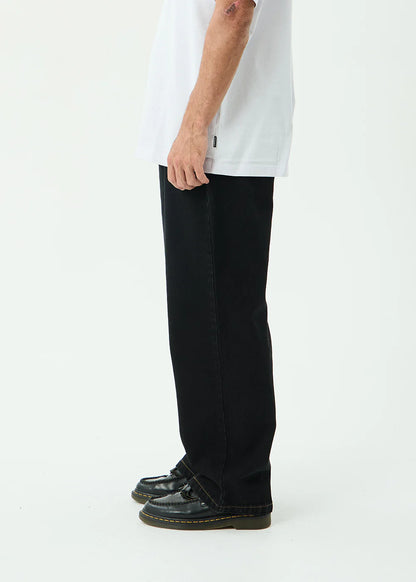 AFENDS Mens Pablo - Denim Baggy Jean - Washed Black