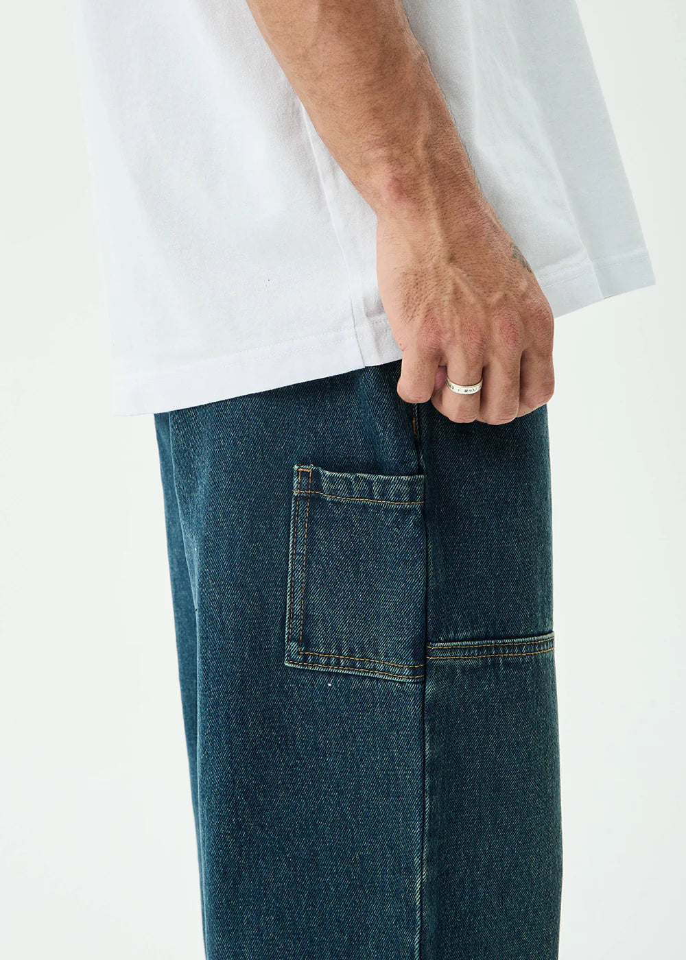 AFENDS Mens Richmond - Denim Workwear Jean - Vintage Wash