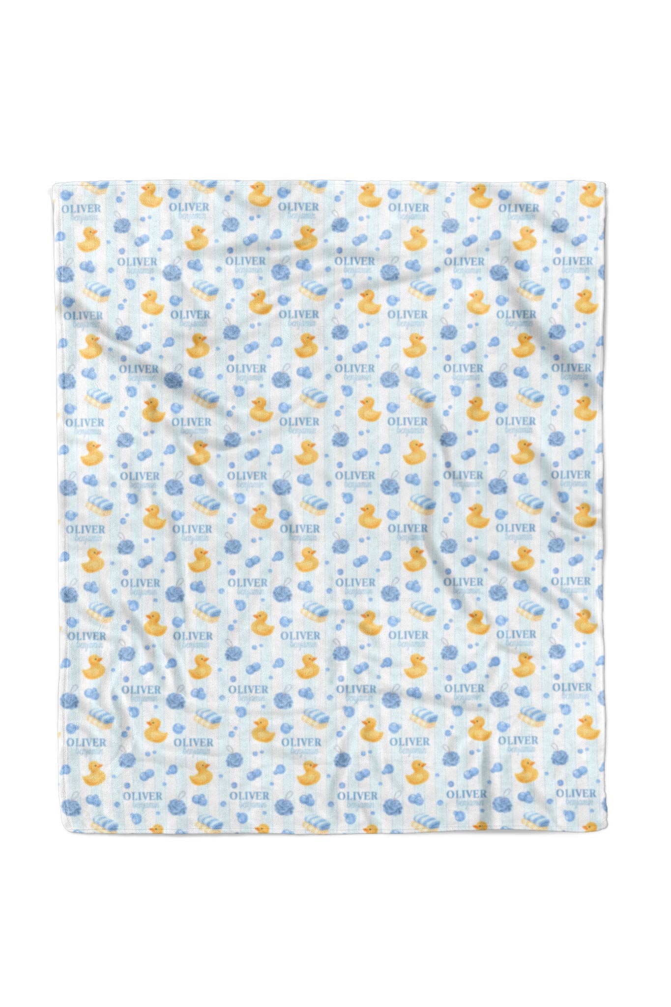 Personalized Kids Blanket | Bubble Duckies Blue