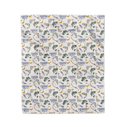 Catch of the Day Personalized Kids Blanket