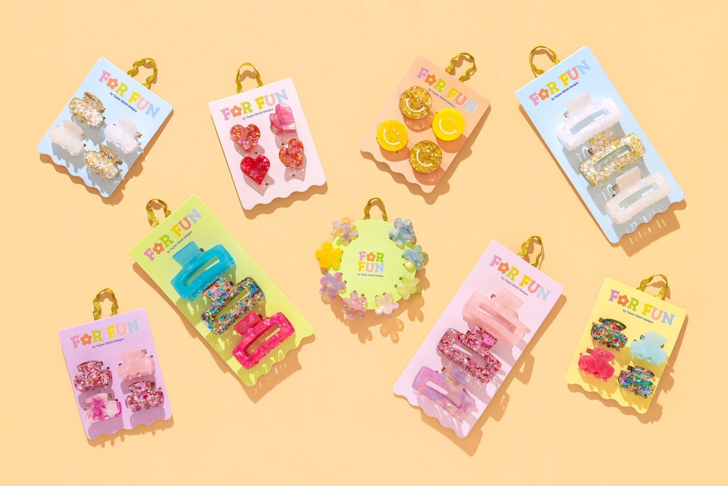FOR FUN Mini Claw Hair Clip Set - Asst Flowers