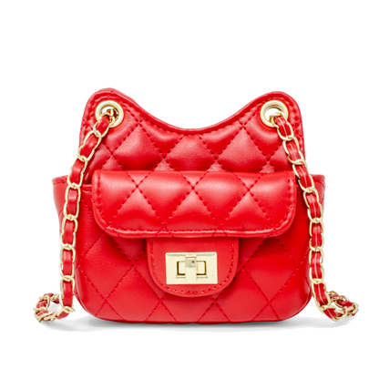 Tiny Quilted Treasure Bag - Red