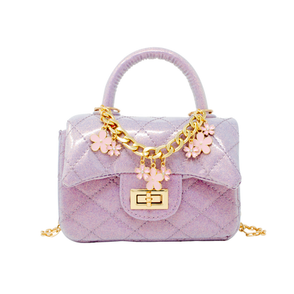 Sparkle Top Handle Handbag - Purple