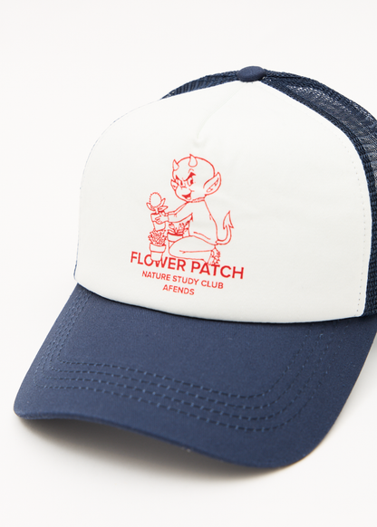 AFENDS Mens Flower Power - Five Panel Cap - Deep Sea