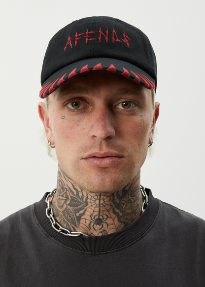 AFENDS Mens Spinal - Six Panel Cap - Black