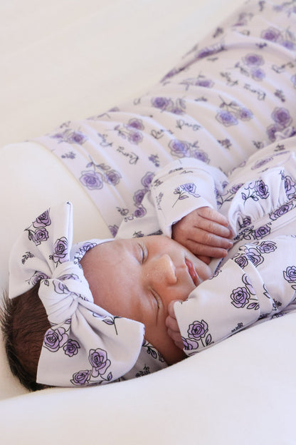 Knit Large Bow Headwrap | Amethyst Garden