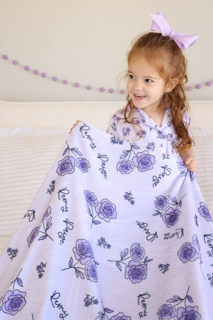 Personalized Kids Blanket | Amethyst Garden