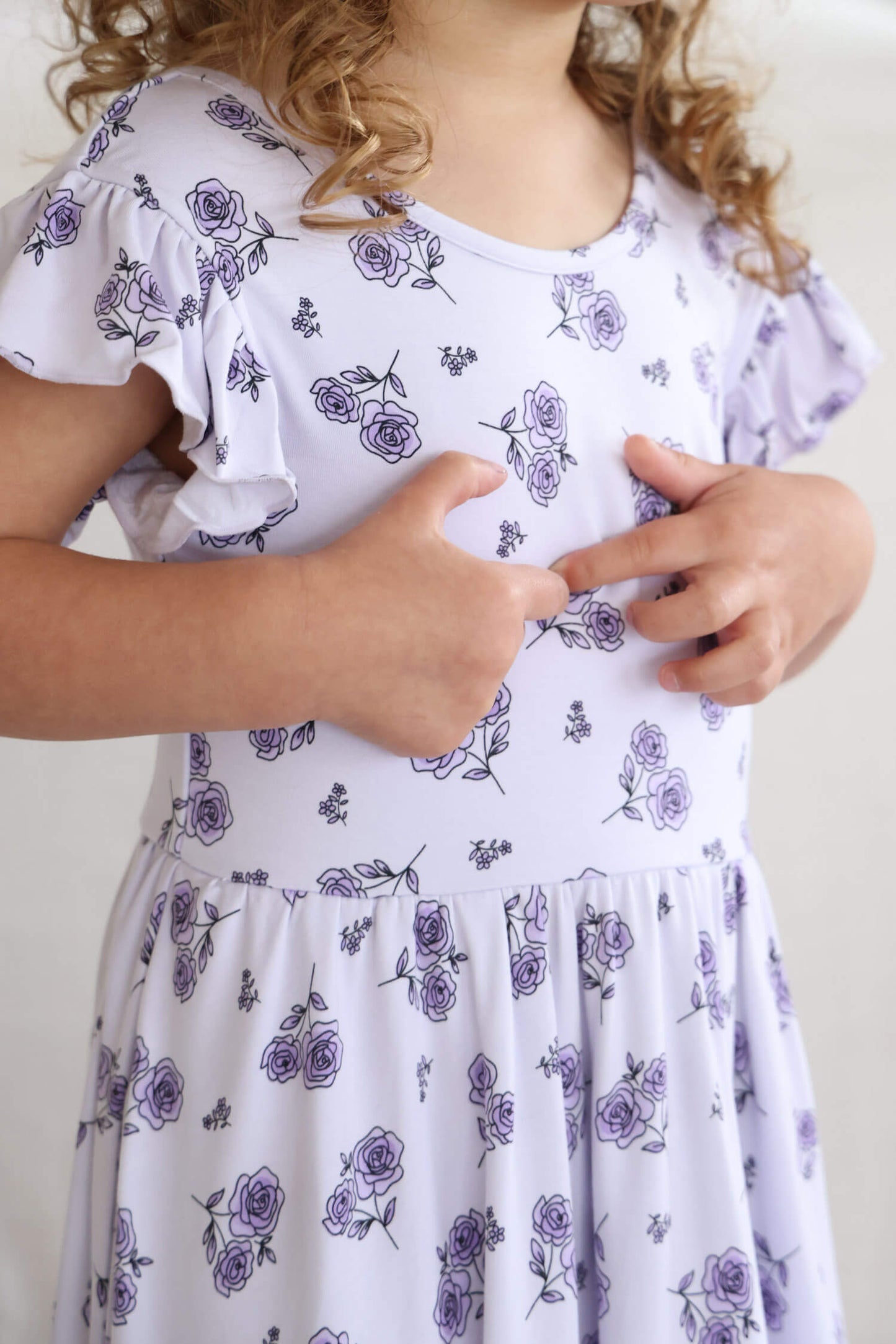 Girls' Ruffle Twirl Dress | Amethyst Garden