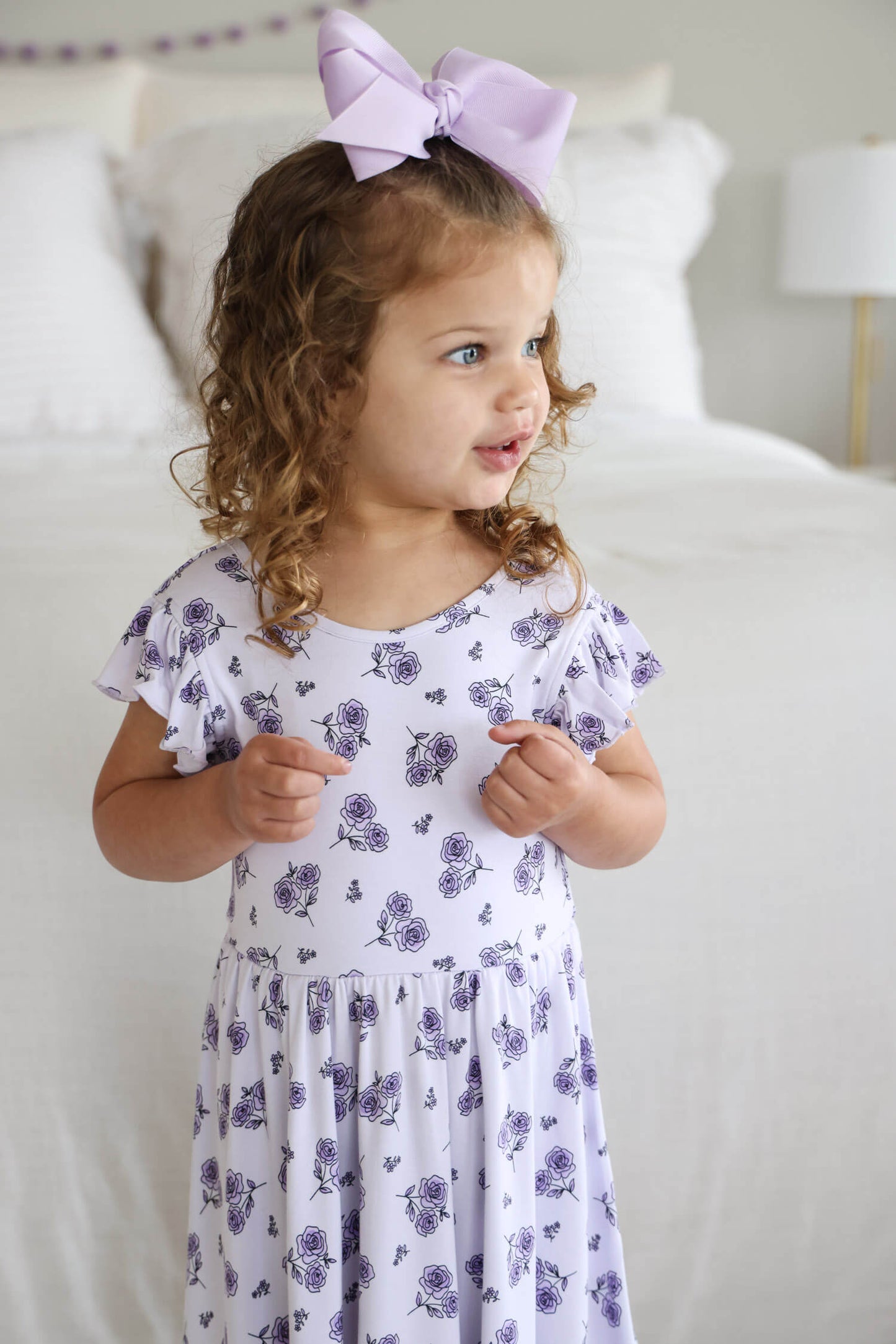 Girls' Ruffle Twirl Dress | Amethyst Garden