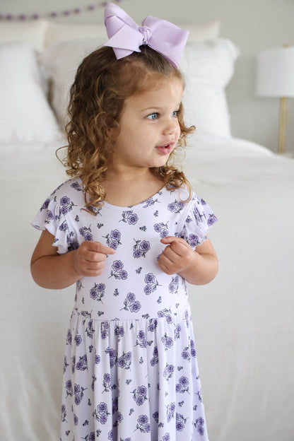 Girls' Ruffle Twirl Dress | Amethyst Garden