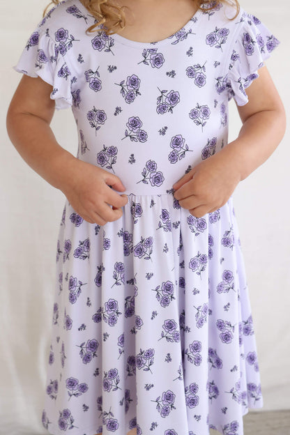 Girls' Ruffle Twirl Dress | Amethyst Garden