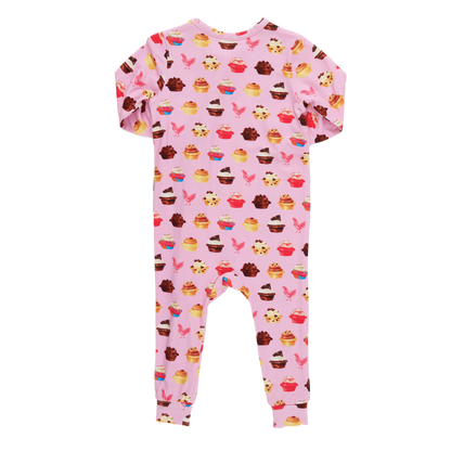 Baby Bamboo Romper - Pink Cupcakes