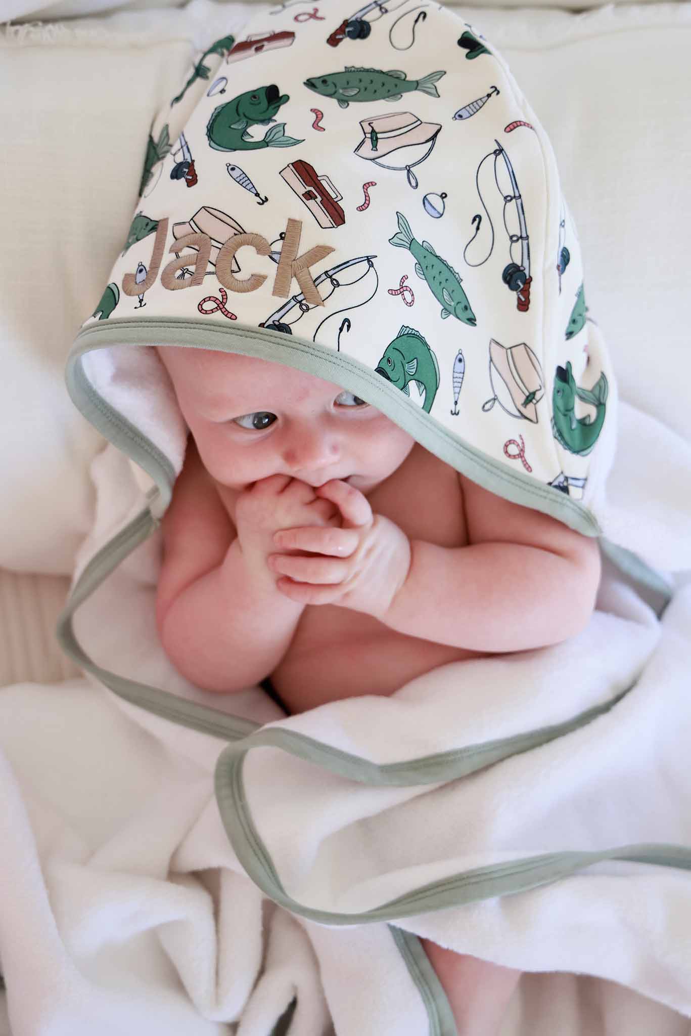 Kids Embroidered Bamboo Hooded Towels