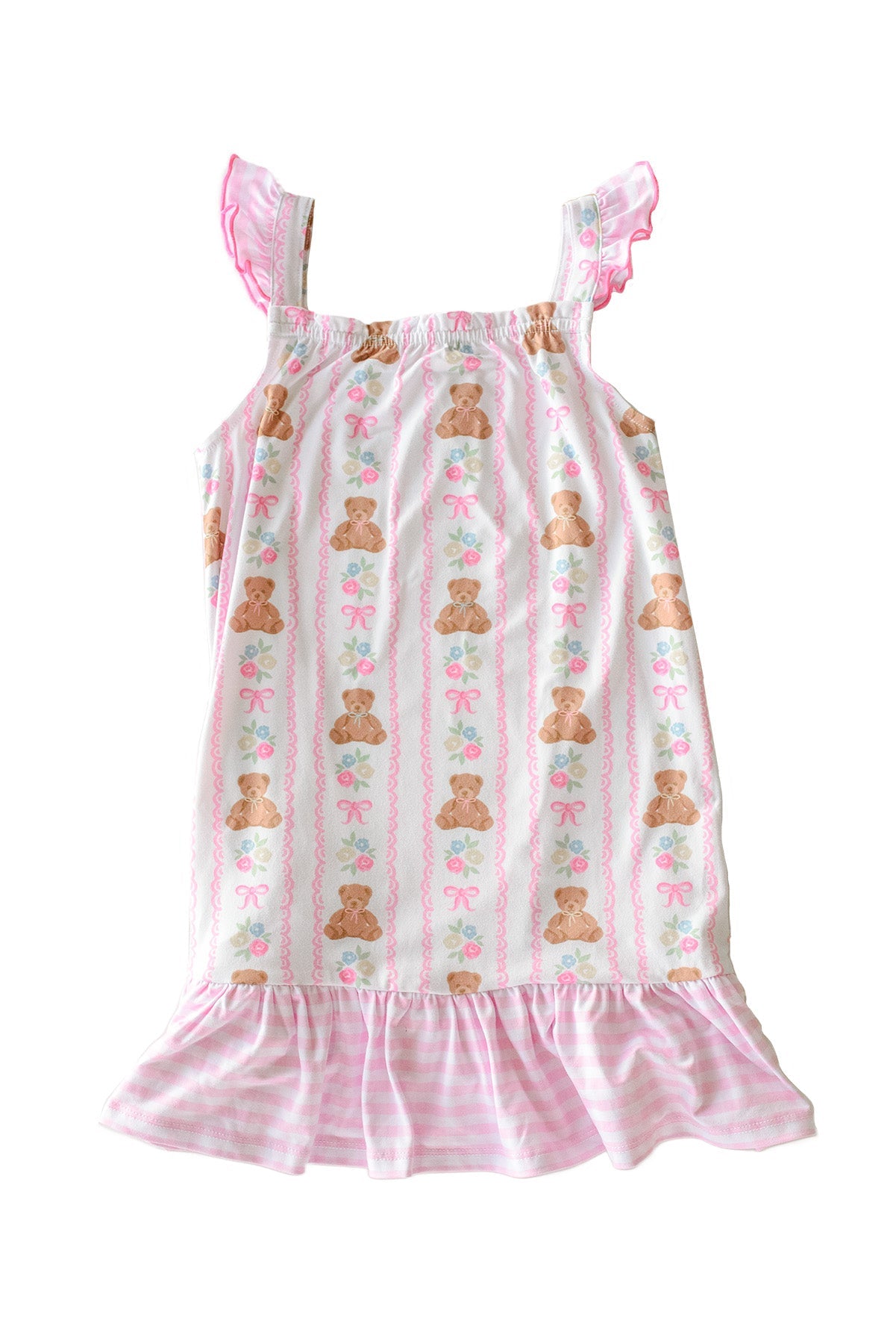 Girls' Full Length Ruffle Nightgown | Beary Lovely