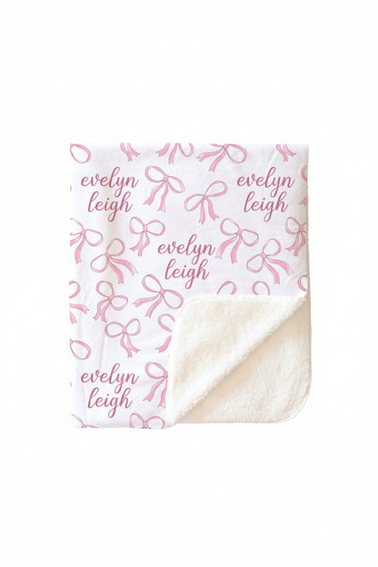 Blushing Bows Personalized Kids Blanket