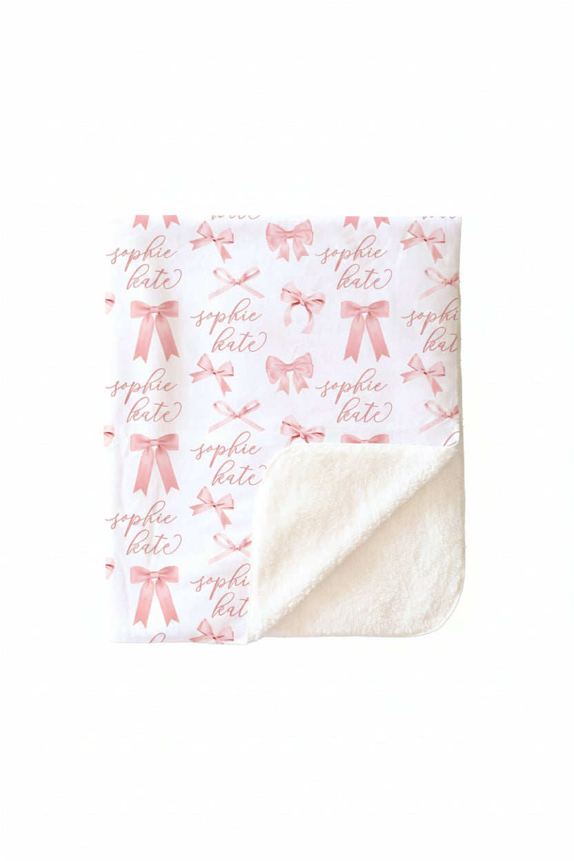 Bow Personalized Kids Blanket