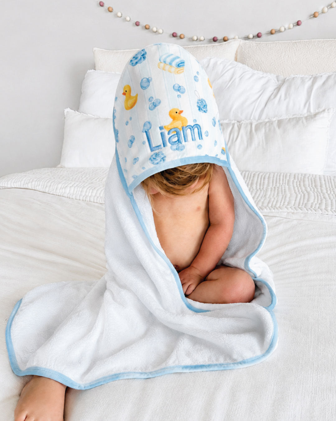 Kids Embroidered Bamboo Hooded Towels