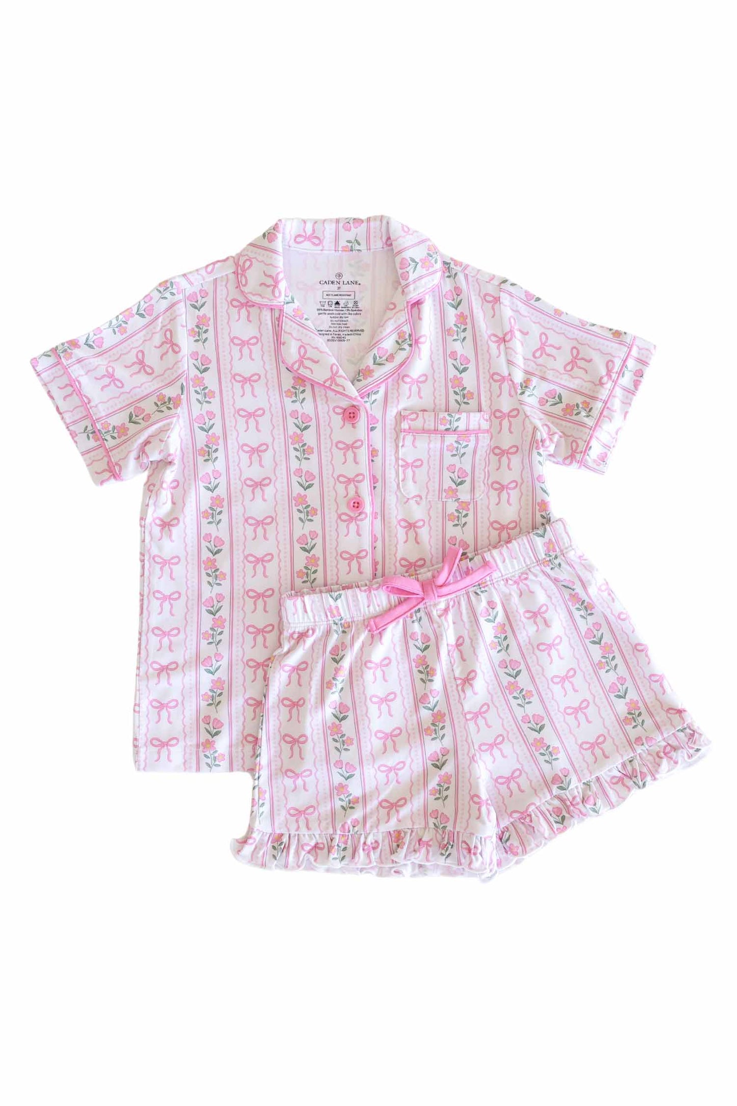 Girl's Two Piece Short Lounge Set | Coquette Garden