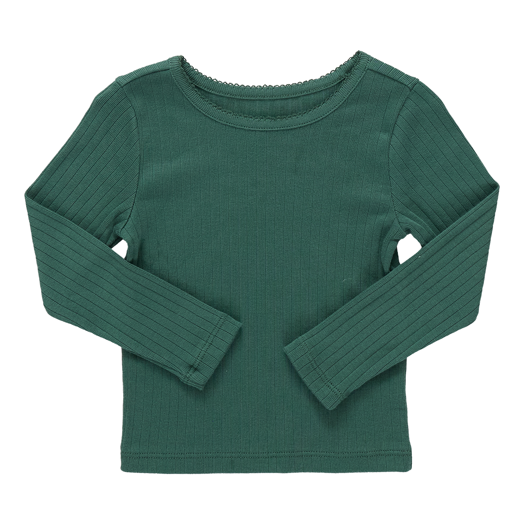 Seesaw Long Sleeve Rib T-shirt - Pine
