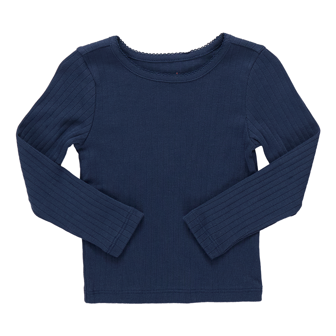 Seesaw Long Sleeve Rib T-shirt - Navy