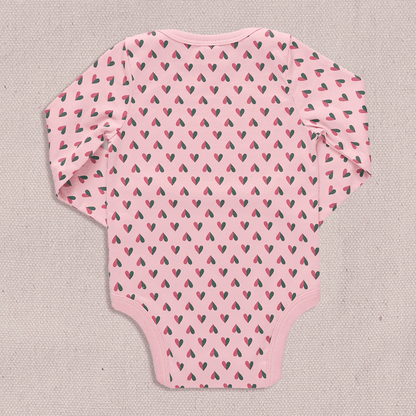 Baby Wonder Bodysuit - Pink Mini Half Hearts