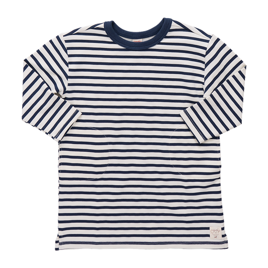 Hopscotch Long Sleeve Dress - Navy Stripe