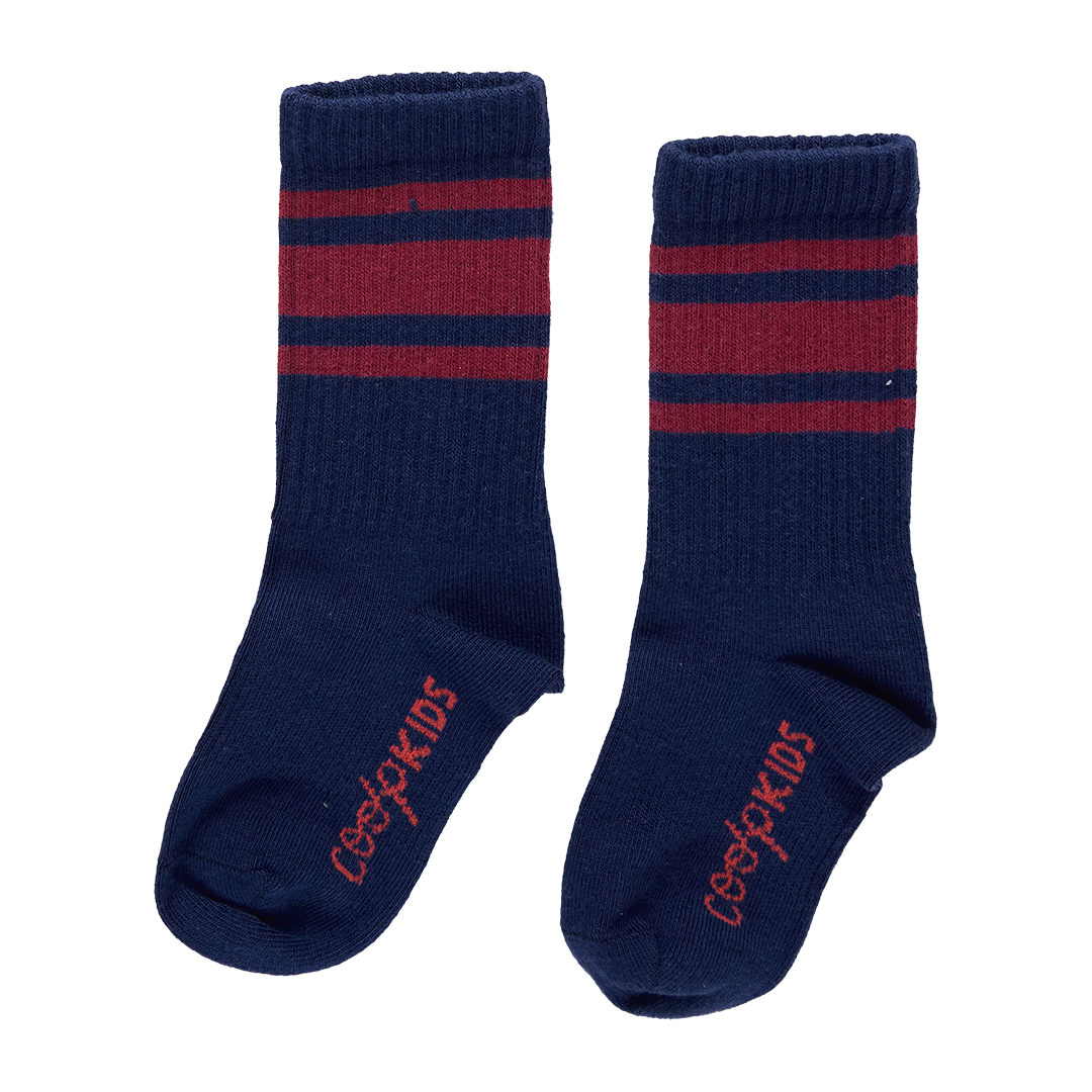 Scooter Tube Sock - Navy Red Stripe