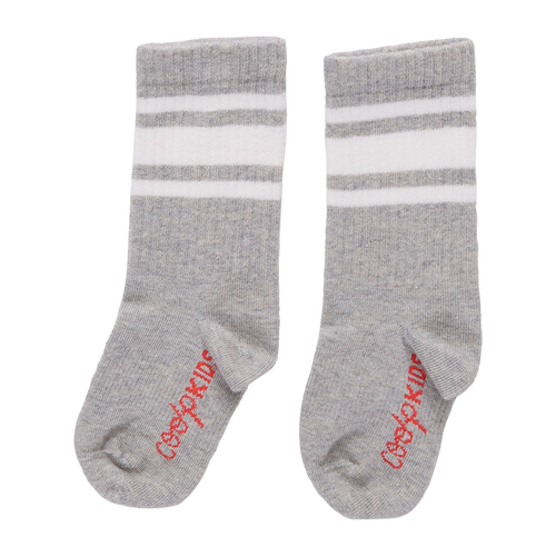 Scooter Tube Sock - Heather Grey Stripe