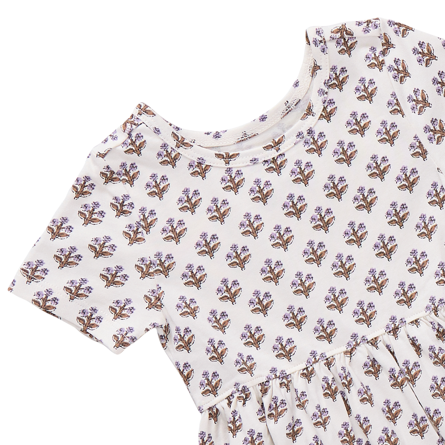 Sunny Dress - Mini Lavender Block Floral