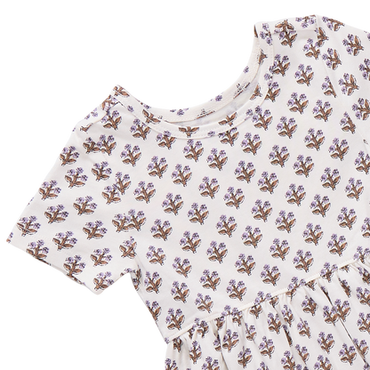 Sunny Dress - Mini Lavender Block Floral